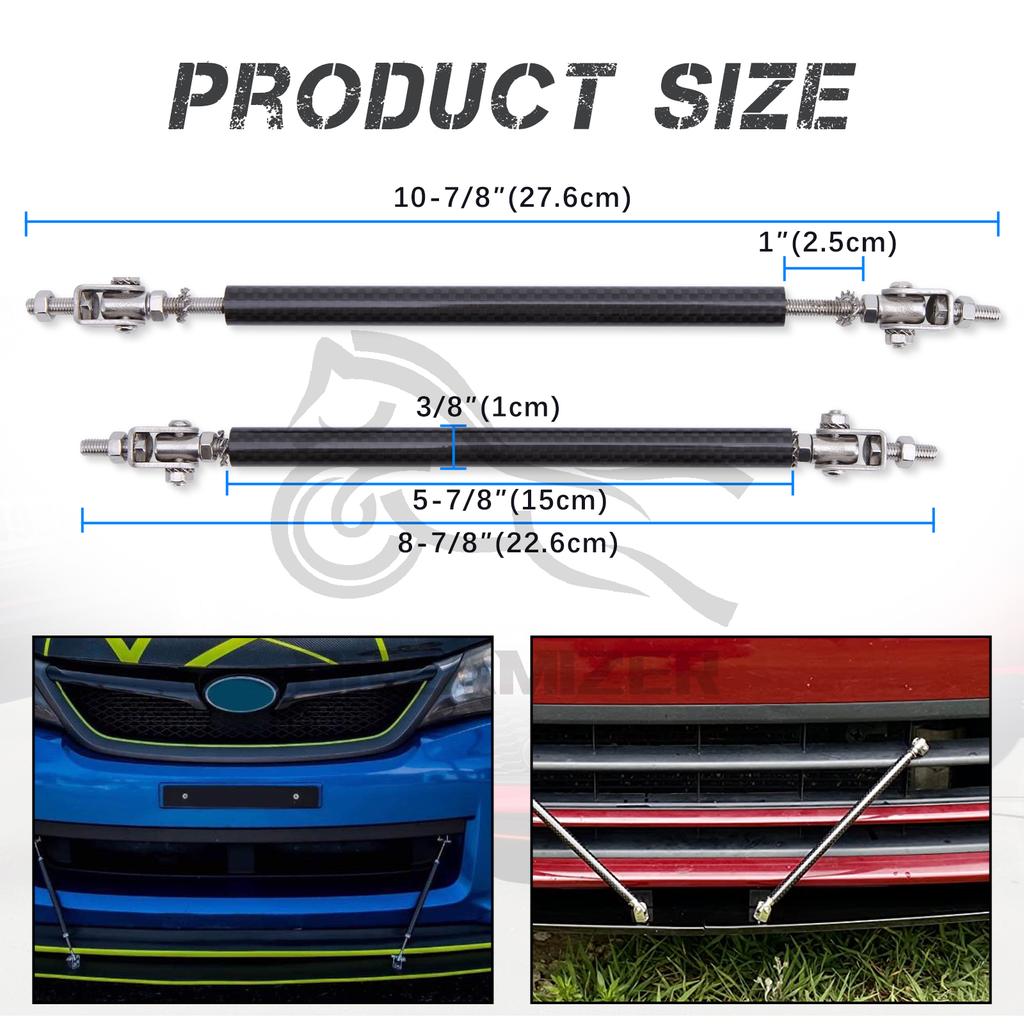 2 шт. универсальный регулируемый передний бампер, разделитель губ, стойка, опорная стойка, спойлер для гонок, 15/20 см, передний и задний бампер автомобиля