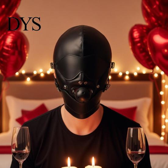 Adjustable Face Mask Faux Leather Bondage Mask, Mouth Hood for Couples, Adult Interaction Gear Cosplay Headgear Role Play & Party Lightweight