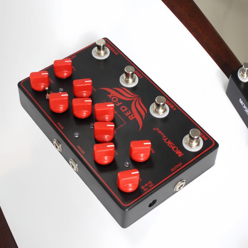 MOSKY RED FOX 4-в-1 Гитарная мультипедаль эффектов Сочетает Овердрайв, Реверберацию, Лупер и True Bypass для Гитаристов и Бас-гитаристов