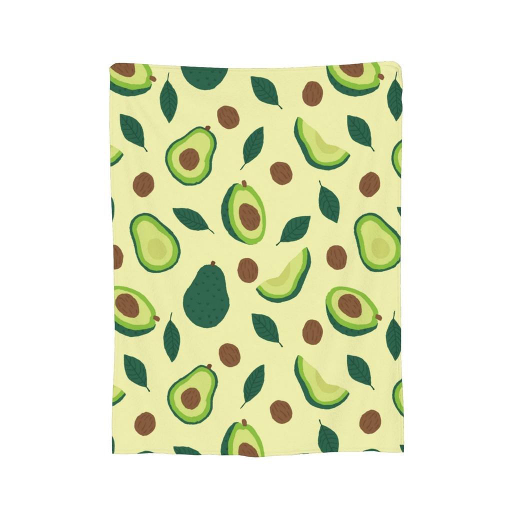 Avocado Fruit Pattern Blanket Fleece Spring/Autumn Multifunction Super Soft Throw Blankets for Home Office Bedspread
