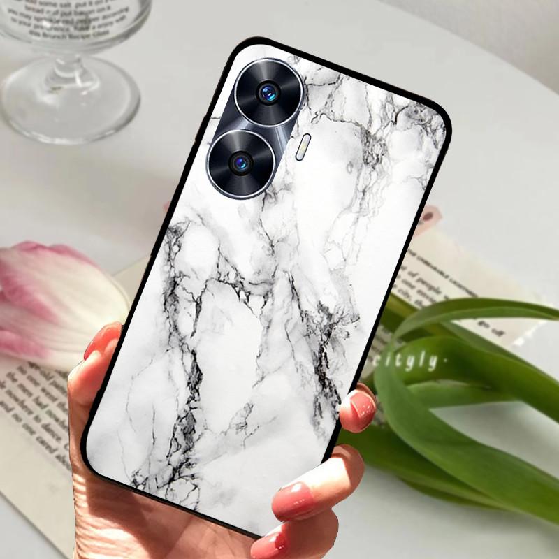 Для Realme C55 Чехол Крутой Черный Мягкий Силикон ТПУ Бампер Защитный Чехол Для Телефона Для OPPO Realme C55 C 55 Чехол Fundas Оболочка Coque