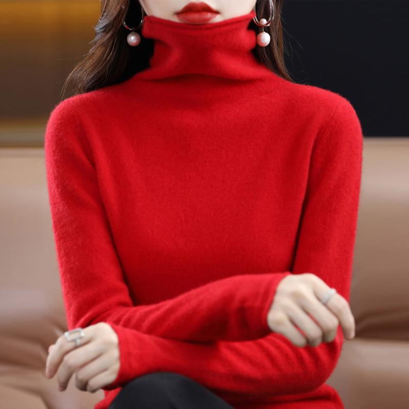 Женский кашемировый свитер Qinghe Cashmere 30% Кашемир 70% Шерсть Осенне-зимний кашемировый пуловер Мягкий и теплый