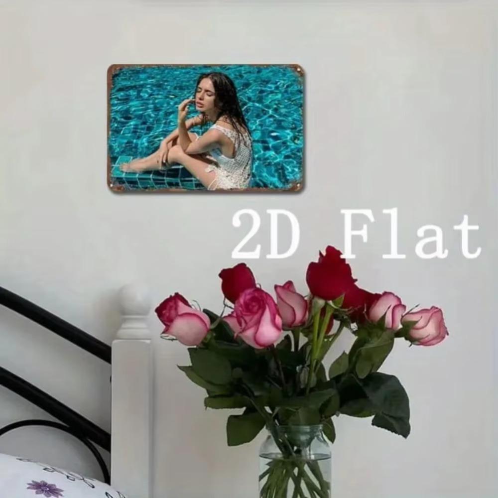 Винтажный Бикини Модель Металлическая Жестяная Вывеска 8x12 Дюймов Ретро Декор Стен