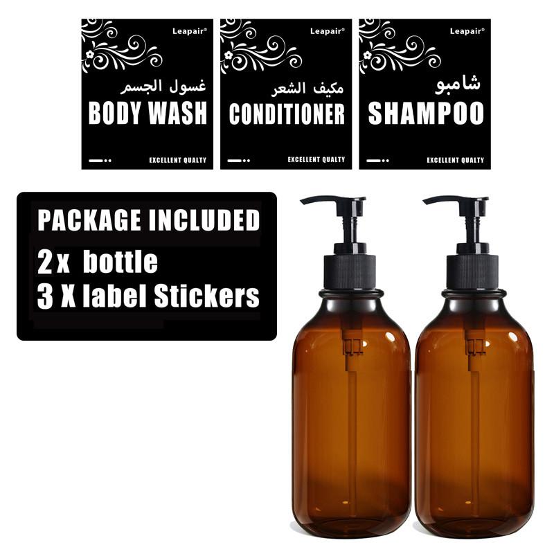 Дозатор для мыла 500 мл, флакон для лосьона, многоразовый флакон с этикетками, настенный держатель для шампуня/кондиционера/геля для душа