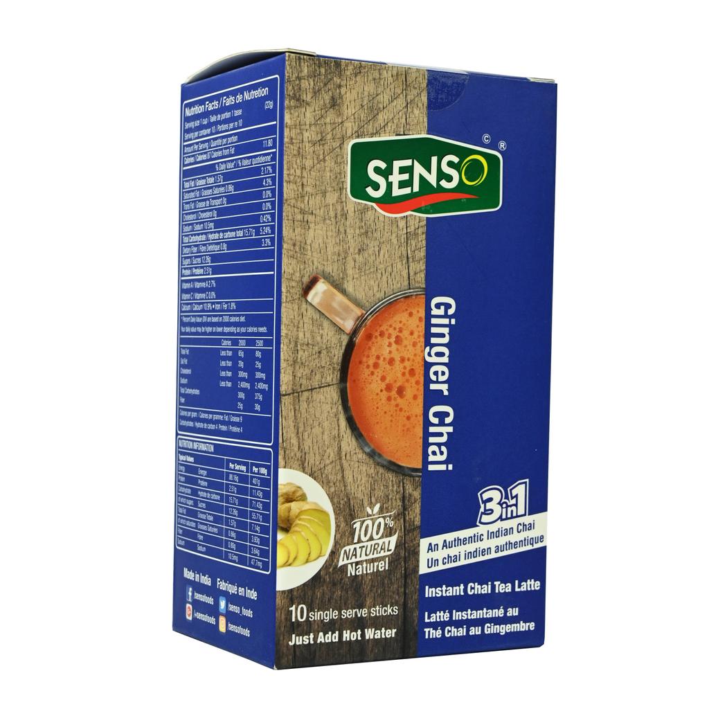 Чай с Имбирем 3 в 1 (10 стиков, 14 г), Ginger Chai 10 sticks 3 in 1, Senso