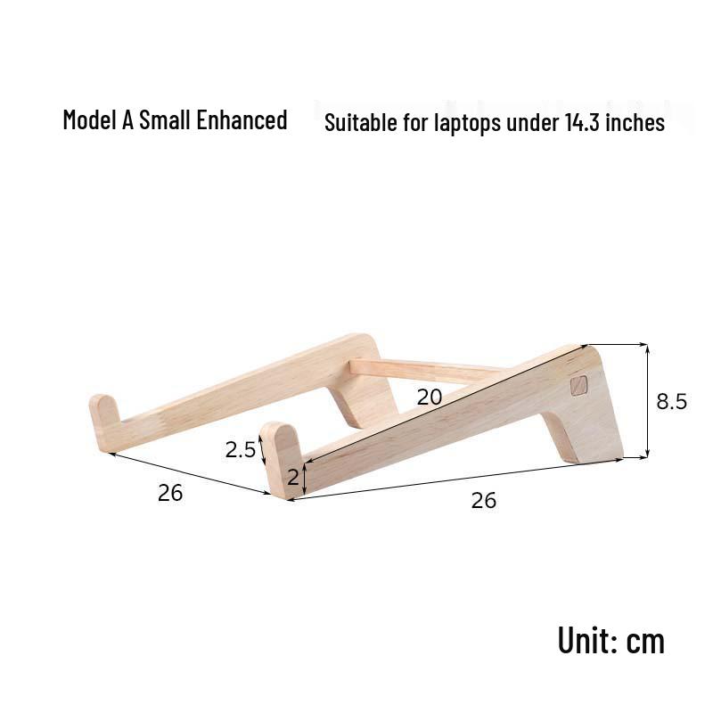 Вертикальная подставка для ноутбука из массива дерева с охлаждением и местом для хранения на рабочем столе
