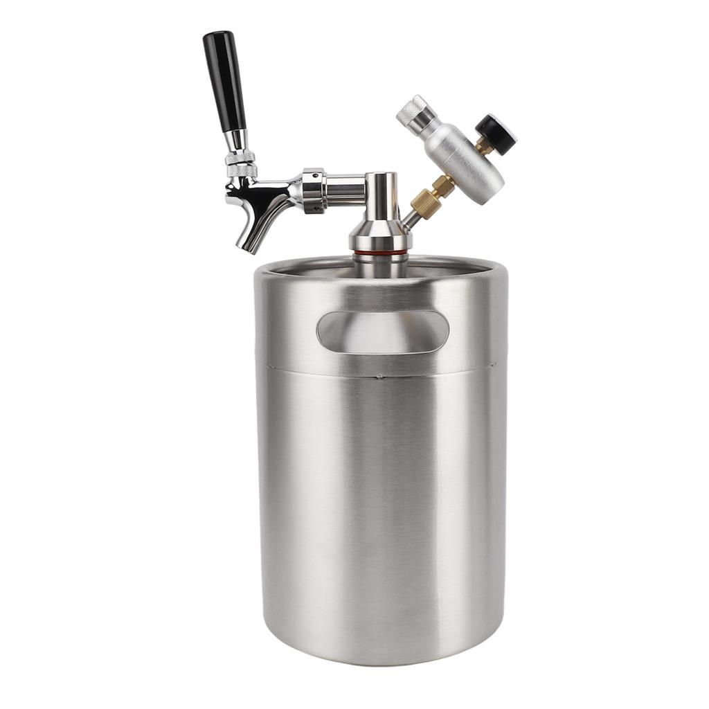 Мини-пивная бочка под давлением из нержавеющей стали 5 л с дозатором 60 фунтов на кв. дюйм, выпускной клапан, кофейный бочонок