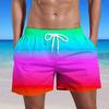 Мужские летние плавки, быстросохнущие шорты с карманами и пляжные шорты с градиентным принтом