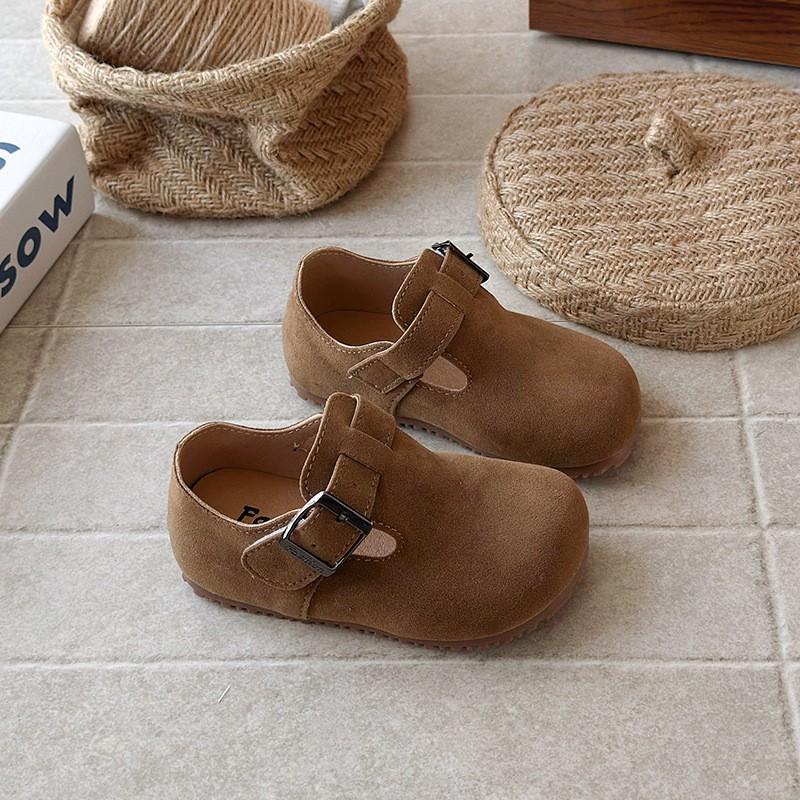 Детские ретро-сандалии в стиле Birkenstock, без застежек, 2026, нейтральные тона, мягкая подошва, для малышей, повседневные мокасины