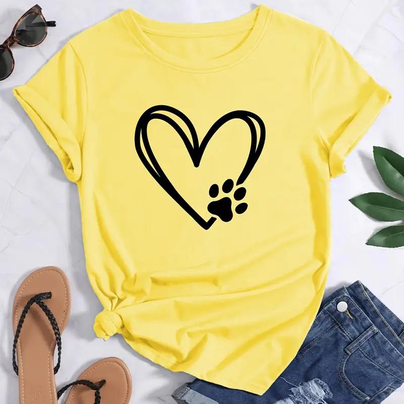 Женская летняя футболка с принтом Love Cat Claw, футболки с коротким рукавом, повседневные топы с принтом