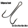 Perforated Size 1 2 4 6 8 Durable Head Jig Bass Fishook Fly Tying  Fish Bait Double Fishing Hook