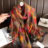 New Fashion Gauze Scarf Sunscreen Scarves Female Style Beach Towel Popular Print Silk Shawl Luxury Dustproof Big Bandanna