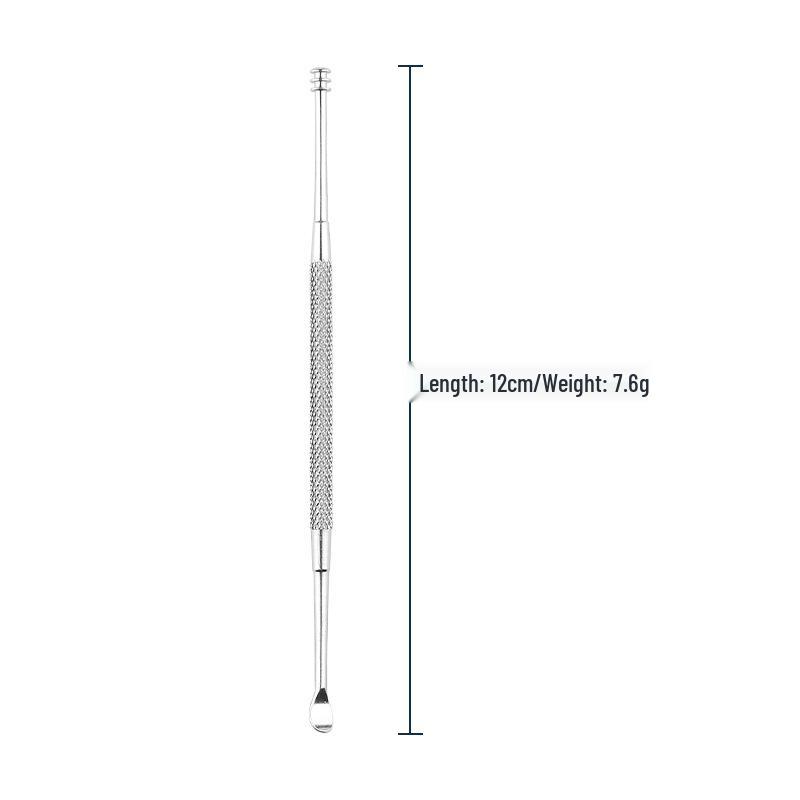 Инструмент для чистки ушей из нержавеющей стали с двойной пружинной головкой