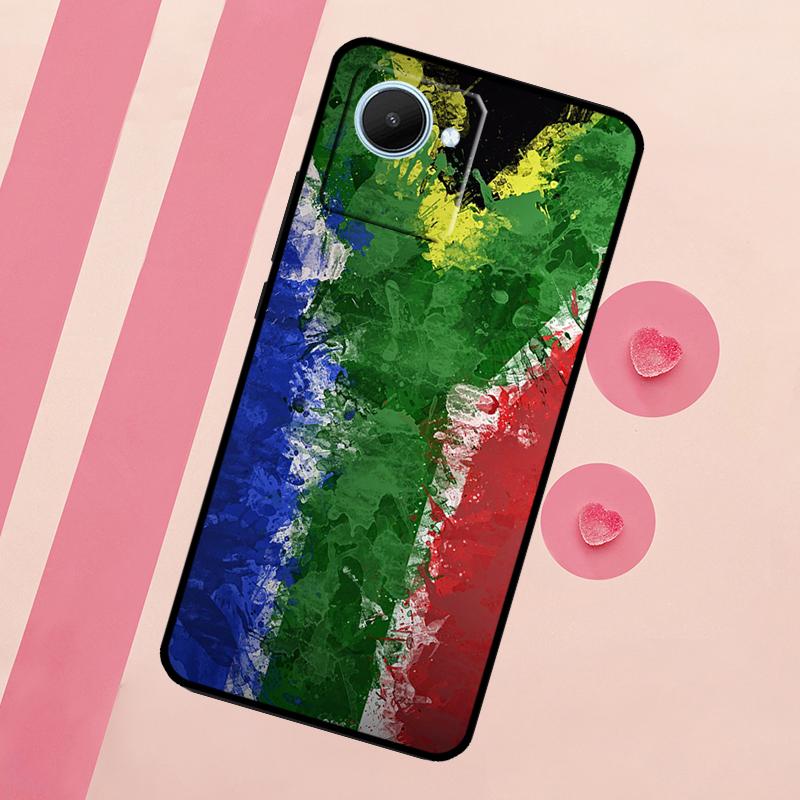 South African Flag Case For Realme C53 C55 C35 C33 C31 C30 C25s C21Y C15 C11 GT Neo 5 3T 2T 9 10 11 Pro Plus