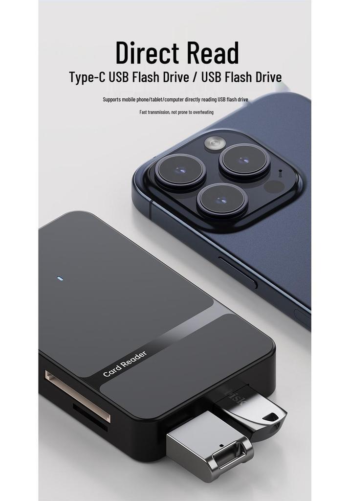 Совместимый с Apple 8-в-1 USB 3.0 Двухголовочный Type-C Картридер и Док-станция