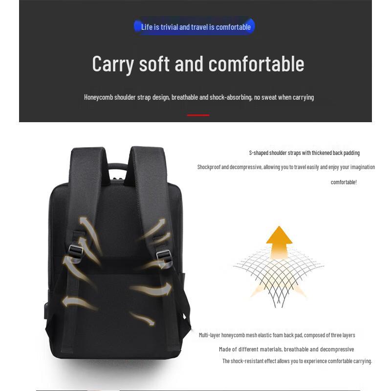 Мужской бизнес-рюкзак для ноутбука Lingjing 16 дюймов