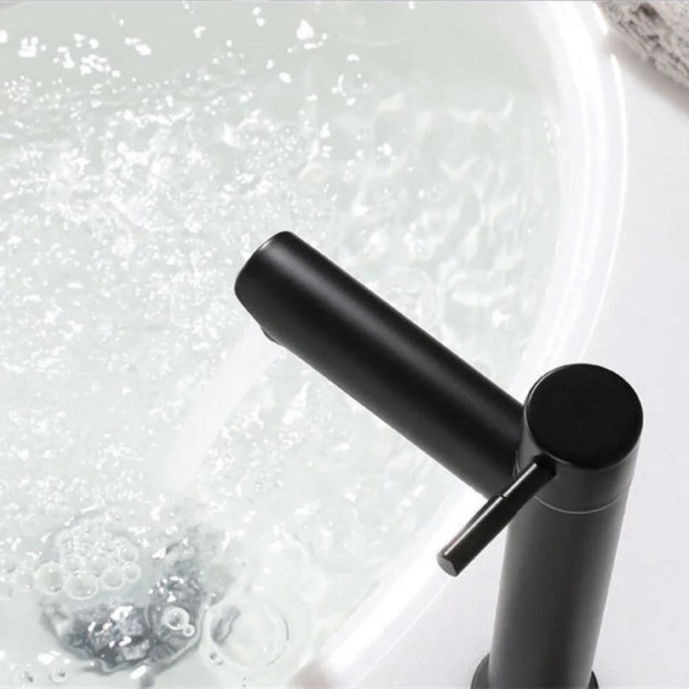 Silver/Black Single Cold Faucet Quick Open Sink Water Tap Heighten Washbasin Faucet  Sink