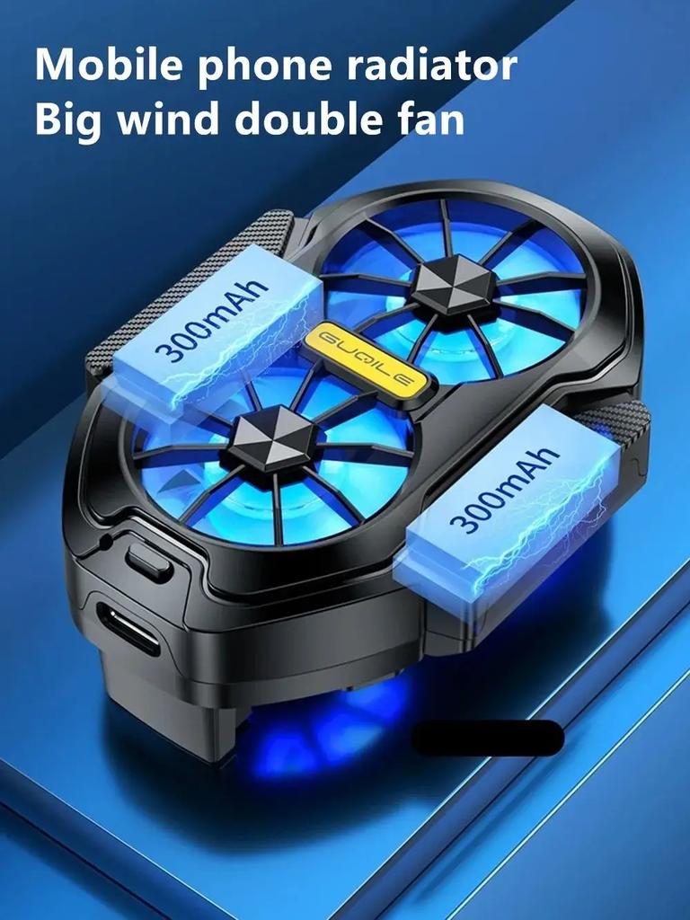 FS01 Двойной вентилятор для телефона Ледяное охлаждение Универсальный Перезаряжаемый Кулер для мобильного телефона, Долговечный, Более мощное охлаждение, Вентилятор воздушного охлаждения
