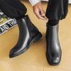 Black Autumn and Winter Men's Boots Classic and Versatile Design Party Daily Business Office Outdoor Warm Leather Shoes