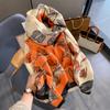 New Autumn and Winter Color Blocking Magnolia Fashion Scarf, Korean Version Versatile and Stylish Winter Scarf