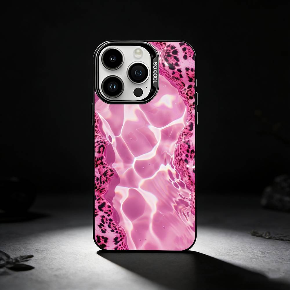 Модный розовый чехол для телефона с леопардовым принтом для iPhone 17,16,15,14,13,12,11 Plus,Pro Max,XS,Цветной серебряный чехол для телефона