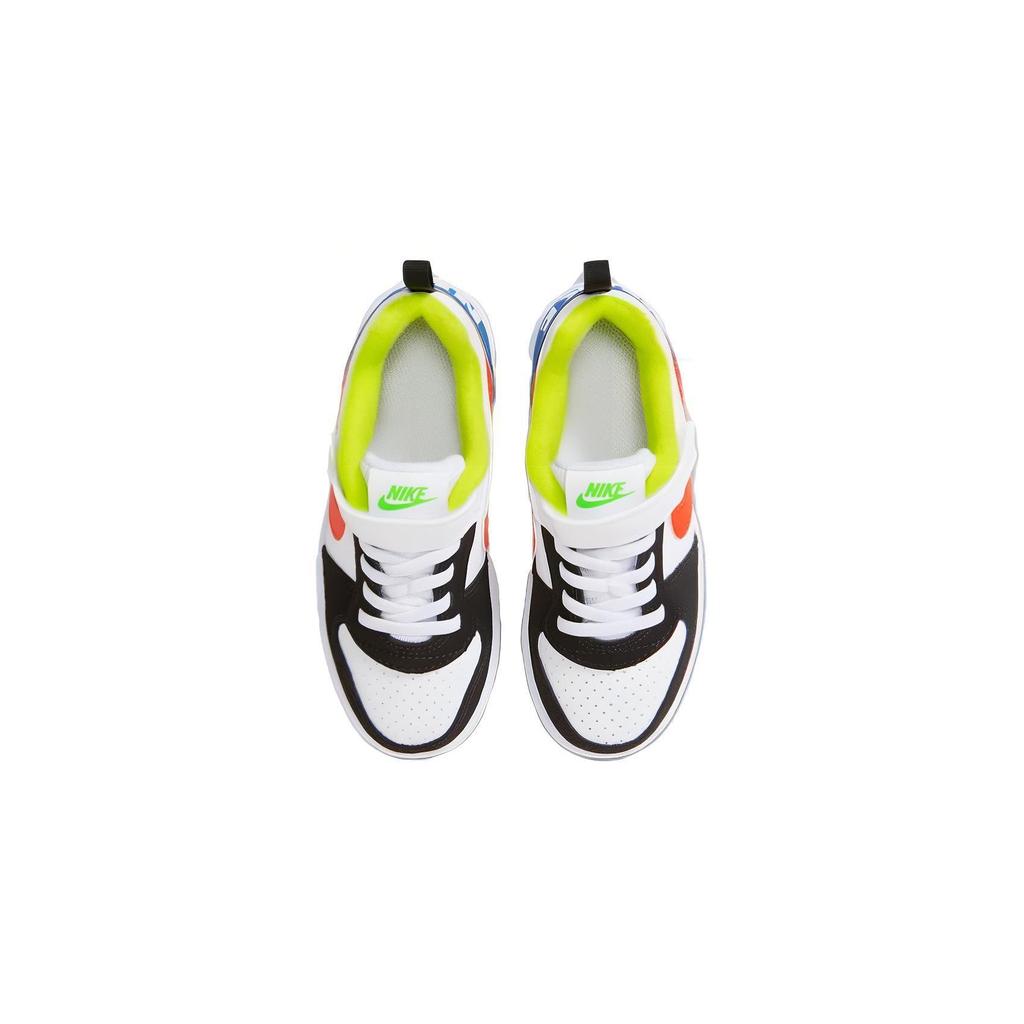 Nike Court Borough Abrasion Resistant Low top Kids' Skateboarding Shoes White Blue Orange Children Aged 3 7 Years Old DV9114-181