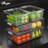 Fridge Organizer Stackable Refrigerator Organizer Bins with Lids Clear Fruit Storage Containers Freezer Pantry Kitchen Boxes