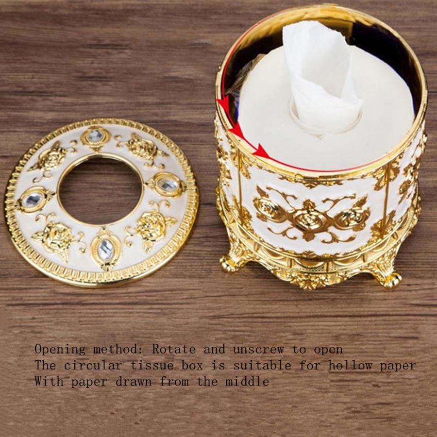 1 шт. Круглая коробка для салфеток в европейском стиле, многофункциональное бумажное ведро, креативное украшение для рабочего стола, декор и коробка для хранения