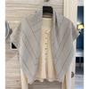 NINA SOLOR Geometric Stripe Mulberry Silk Square Scarf