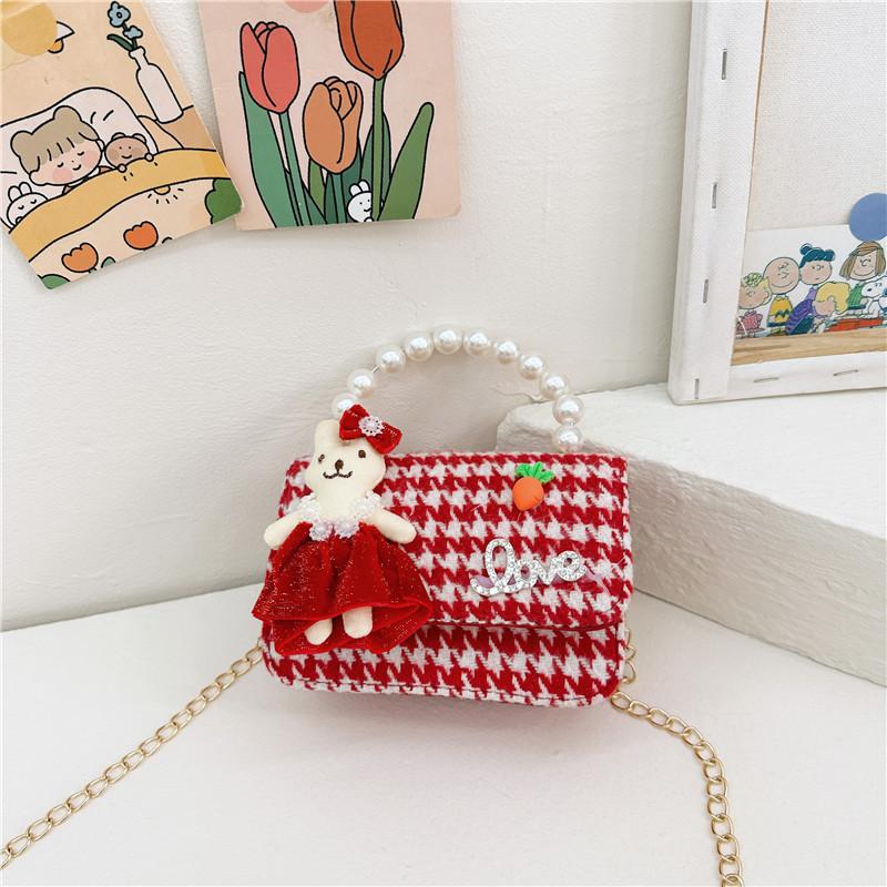 Knot Stylish Butterfly Girls Handbag Pearl Shoulder Bag For Children With Cute Design