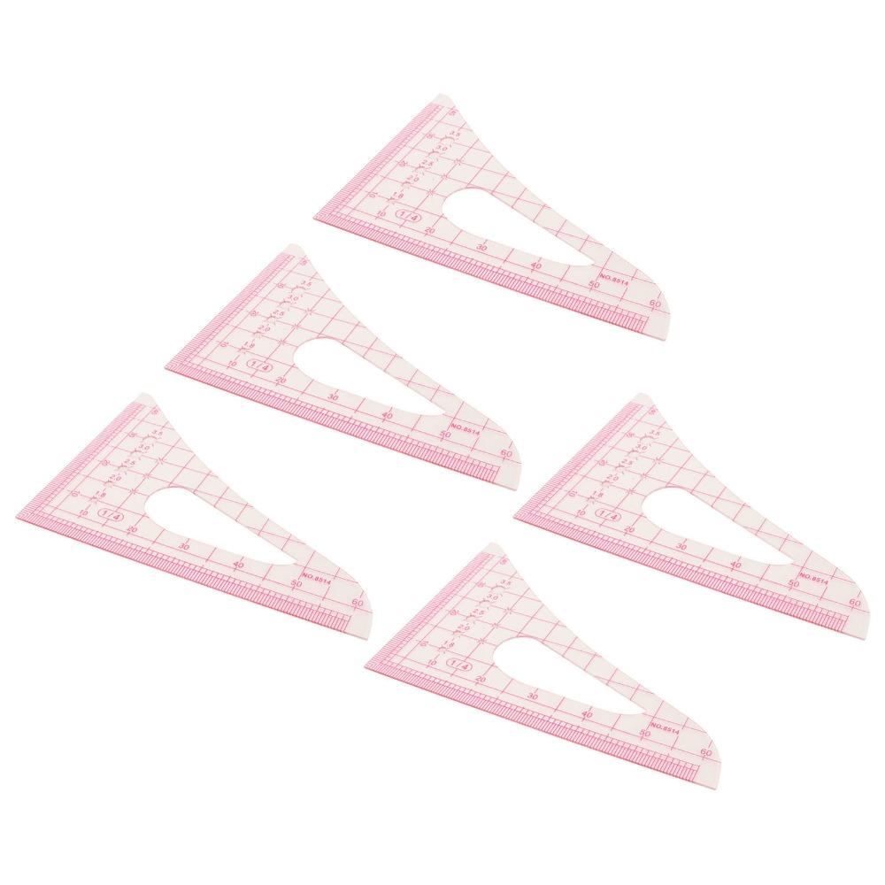 5pcs High Accuracy Triangular Curve Rulers Transparent Sewing Ruler Set For Tailors