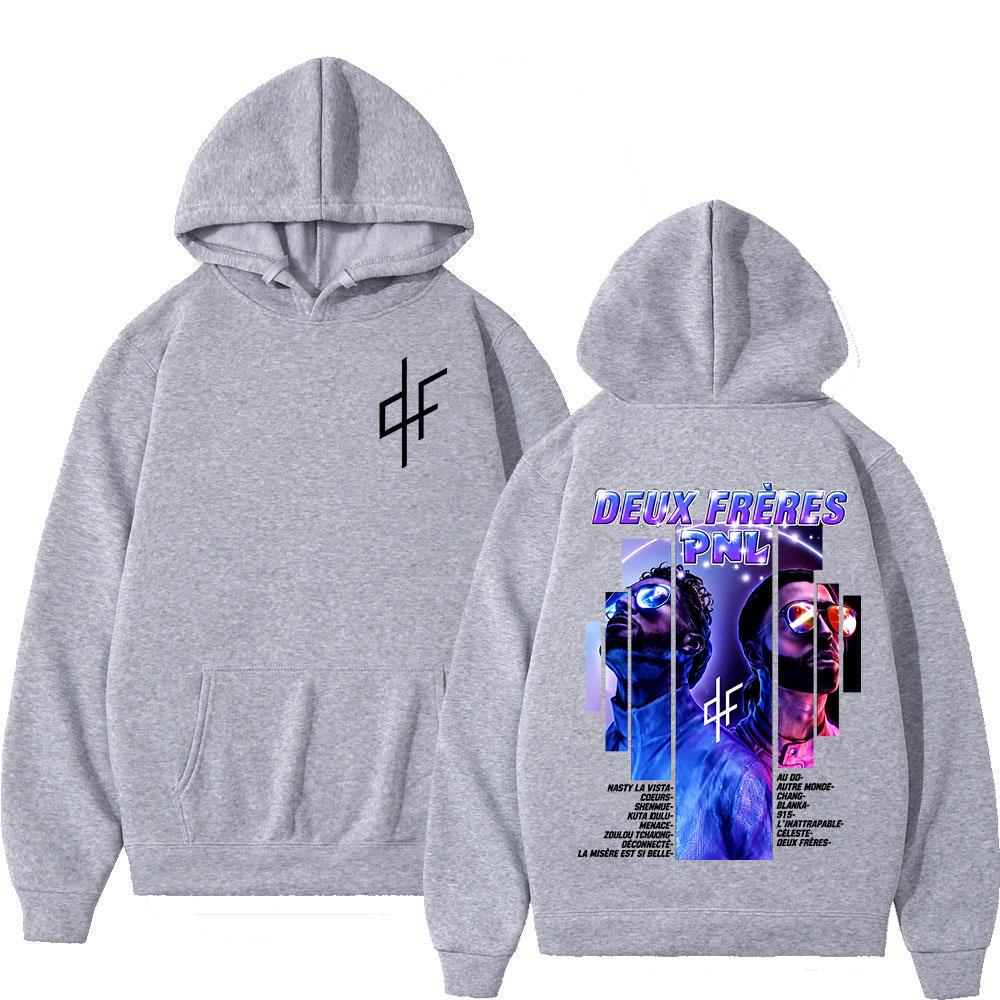 French Rapper PNL Deux Freres Le Monde Chico Album Hoodies Women Clothing Fashion Hip Hop Pullovers Long Sleeve Sweatshirt