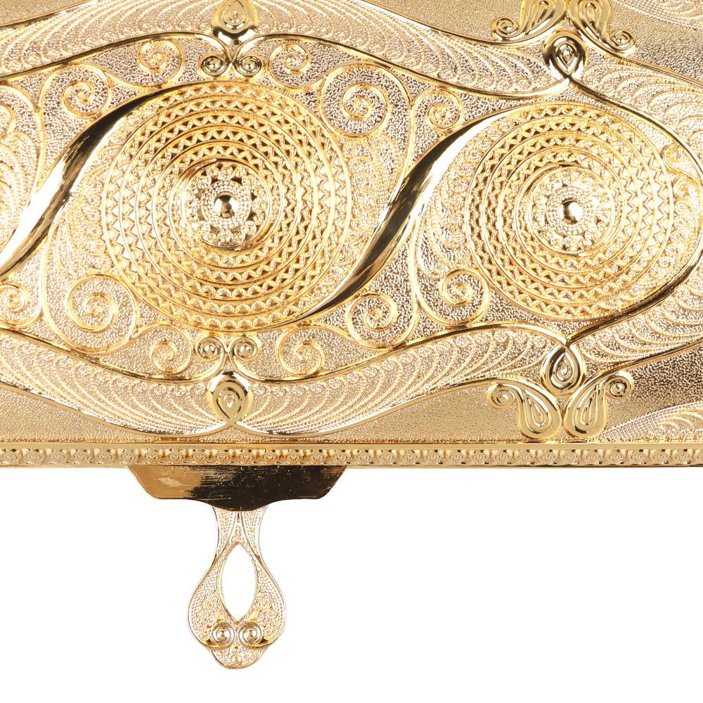 Alloy Vintage Jewelry Box Rectangular Keepsake Chest Classical Metal Jewelry Box Family Use
