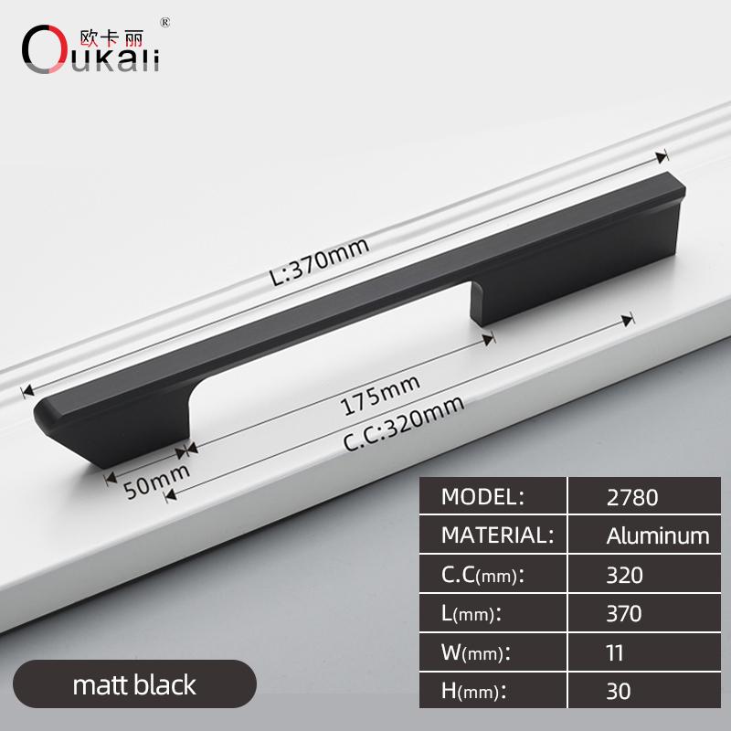 High Quality Luxury Hardware Cabinet Furniture Kitchen Drawer Dresser Pull Aluminium Profile Wardrobe Long Room Handles