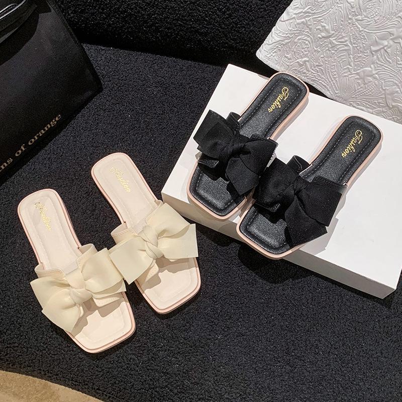 Женские летние модные шлепанцы 2025 года с бантом - Мягкая подошва и удобный дизайн с одной лямкой