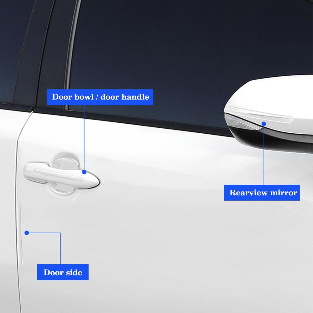 RUNTB1 Car Sticker Car Door Handle Bowl Scratches Transparent Protector for Volkswagen VW polo Golf Passat Jetta Beetle Tiguan scirocco