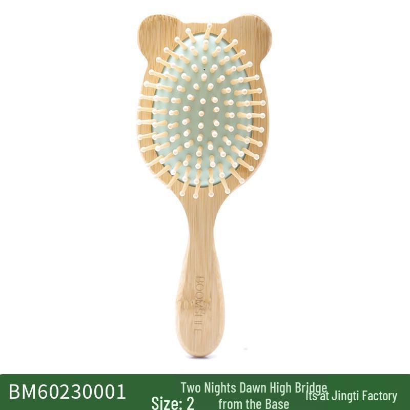 Beechwood Infant Hair & Bath Brush Set: Detangling, Massage, Air Cushion Brush & Flat Comb.