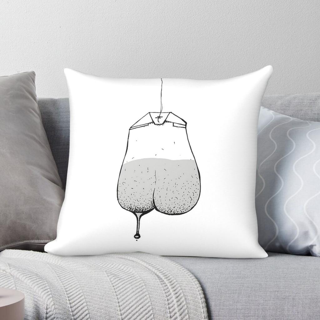Tea Bag Square Pillowcase Polyester Linen Velvet Pattern Zip Decor Pillow Case Car Cushion Cover