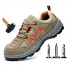 -104 Summer Indestructible Work Shoes For Men Steel Toe Cap Boots Puncture-Proof Work Sneakers Breathable Causal