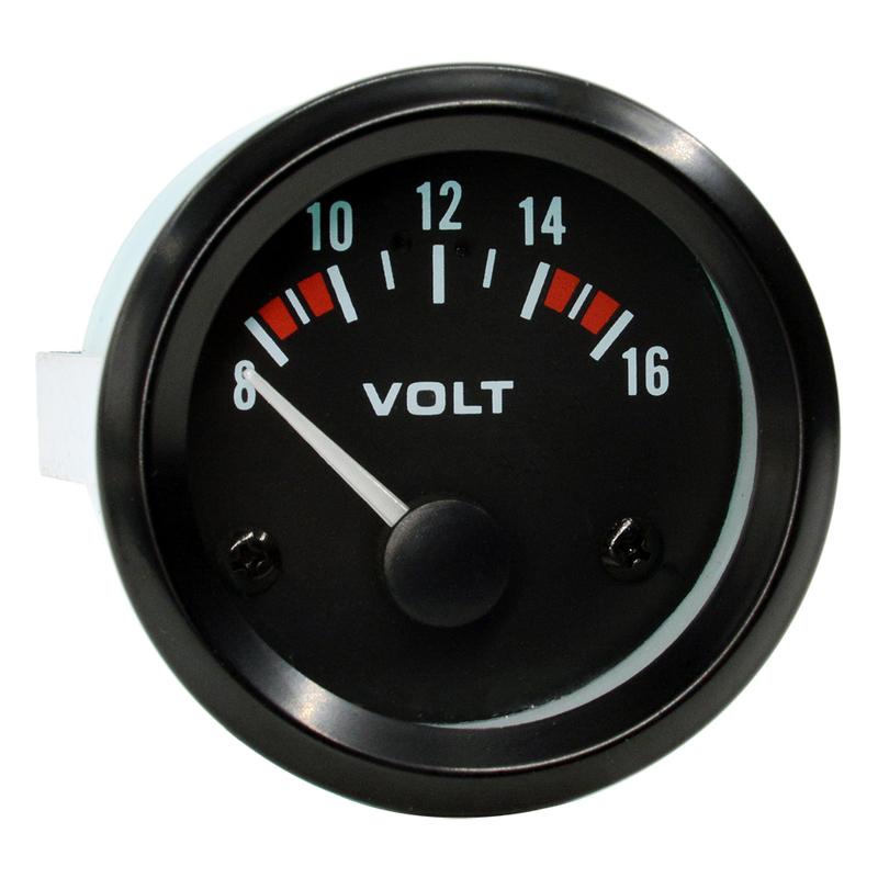 Dragon 52mm Pointer Auto Motor Car 8-16 Volts Gauge White Light Instrument Voltage Meter pod
