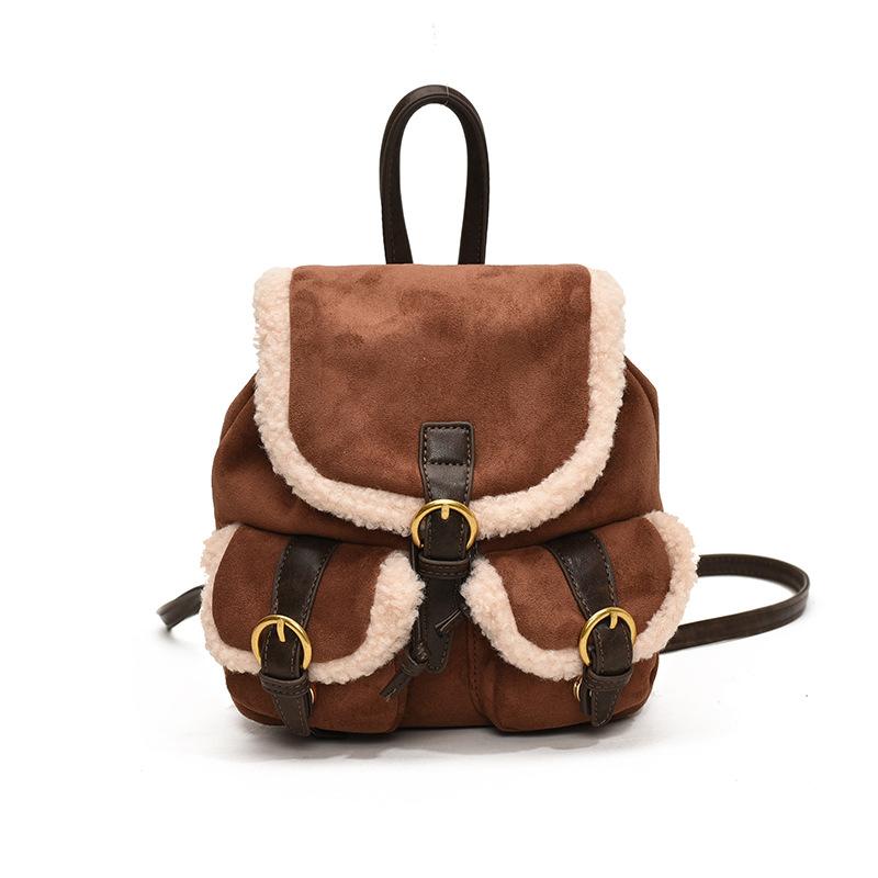 Текстурированный матовый ретро рюкзак женский новый зимний матовый рюкзак студенческий класс школьный рюкзак сумка-ведро