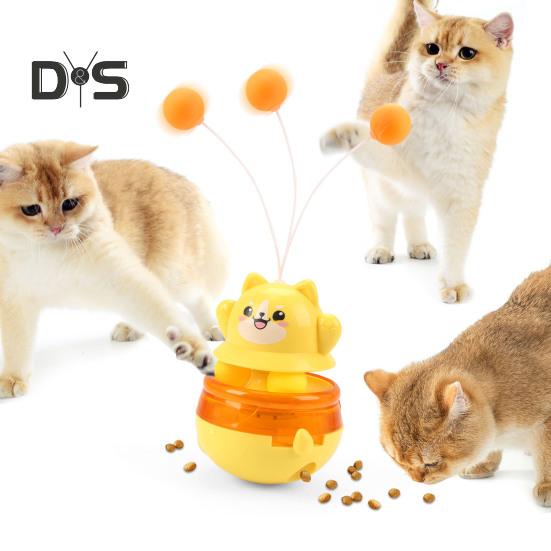 Диспенсер для игрушек и лакомств для кошек с 3 шариками Экологичный, безопасный в использовании, интерактивный мяч-головоломка для кошек, кормушка для домашних животных, аксессуары