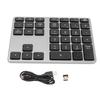 Wireless Number Pad 35 Keys Aluminum Alloy Ultrathin Rechargeable Ergonomic Numeric Keypad for