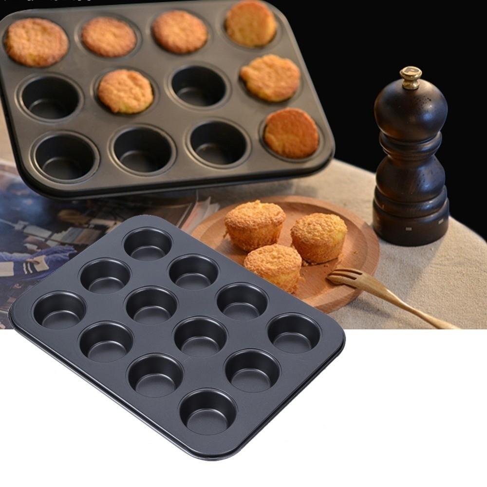 Carbon Steel Cupcake Tin Nonstick Coating Baking Pan Tea Cakes Bakeware Tray Home Baking