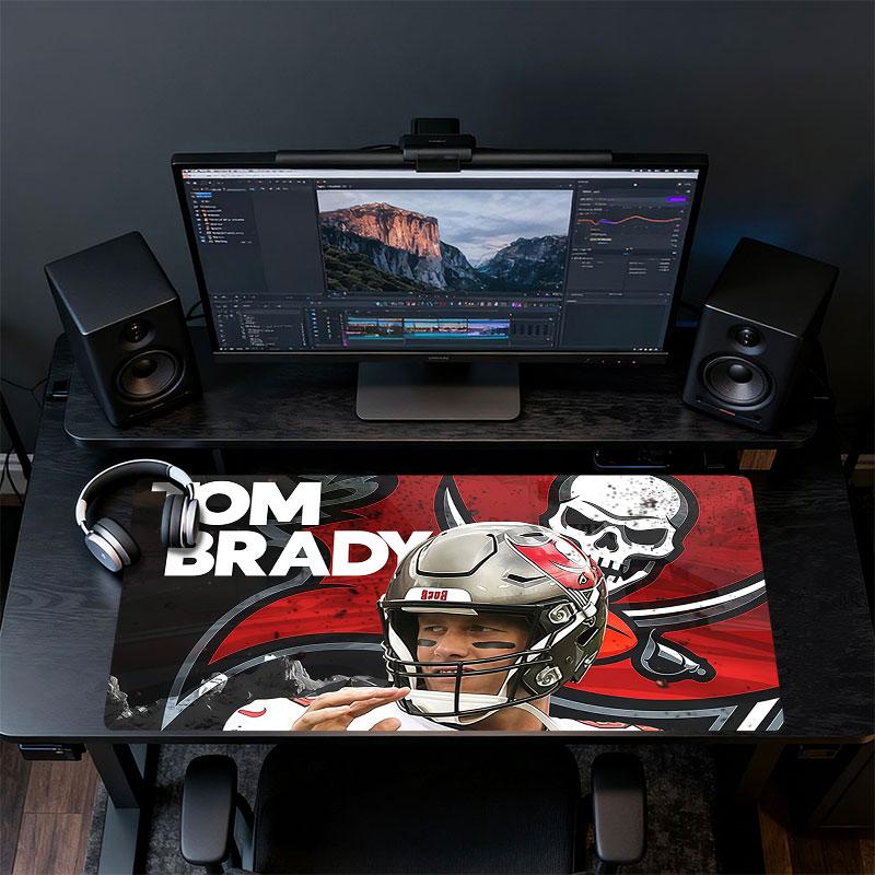 Brady Mouse Pad, Large Gaming Desk Mat, Non-slip XXL Mousepad for Laptop & Tablet, Mini PC Playmat with Stitched Edges