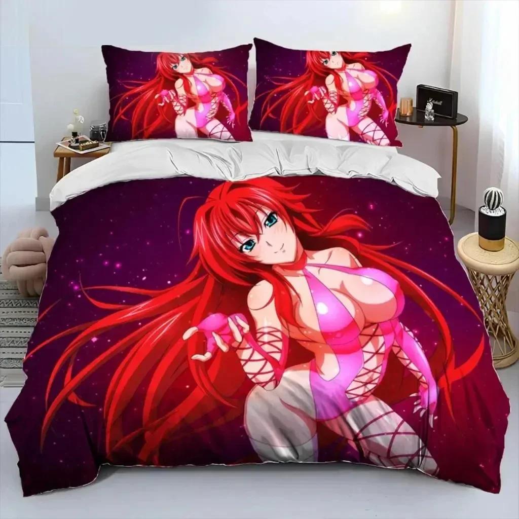 3D Print Anime High School Dxd Sexy Rias Comfortable Duvet Cover Pillowcase Bedding Set Children Bedroom Decoration Home Textile