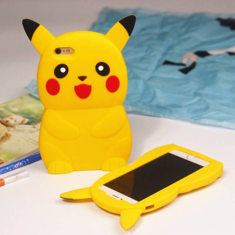 Pokmon Pikachu Silicone Phone Case With Foldable Stand For Iphone 4 And 5 Protectors