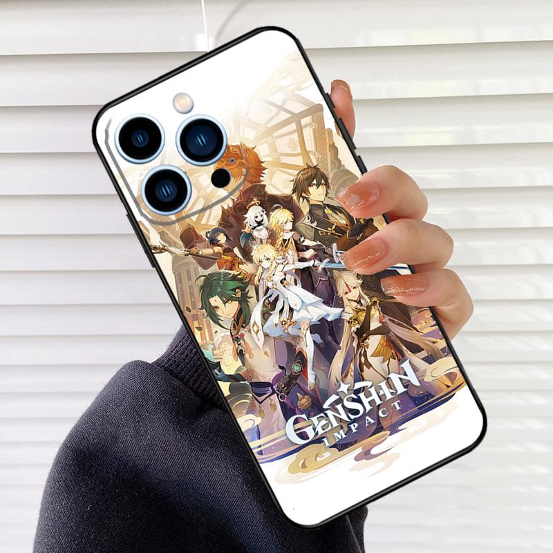 Чехол для телефона Genshin Impact из аниме-игры Для iPhone 16 14 13 12 11 15 17 Pro Max mini 15 16 Plus 16e 17 Air Cover Fundas
