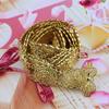 Gold Color Belt For Women Wedding Waist Belt Chain Flower Buckle Body Jewelry 2023