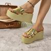 Women's Chunky Slippers Fashion Wedge Platform Sandals Fashion Open Toe High Heeled Sandal Summer Casual Beach Sandals for Women